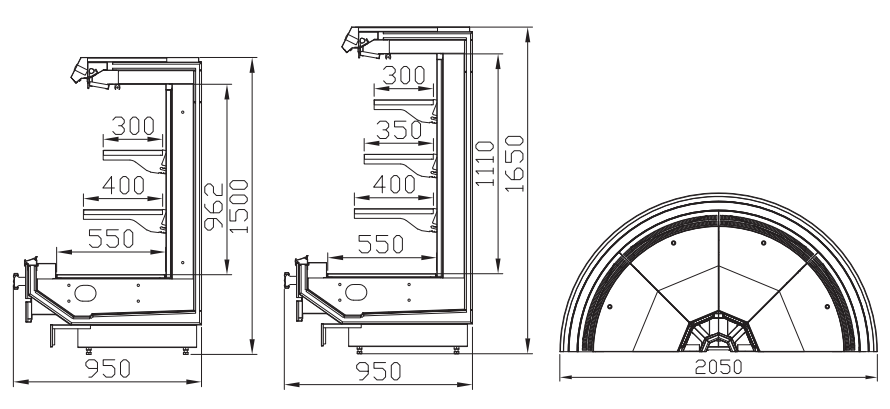 RVC1-4J1-068  Open half height display cabinet 4J Series