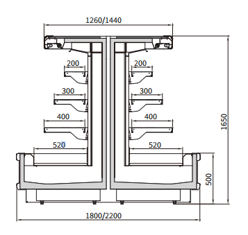 LTTB-C06165 Semi-vertical wind curtain cooler